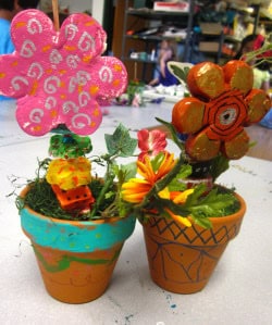 Clay Flowers in Pots- 2nd Grade