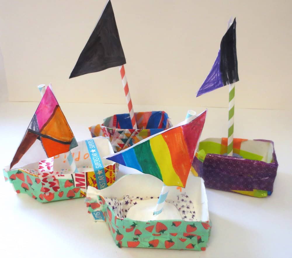 Sailboats from Milk Cartons- 1st grade