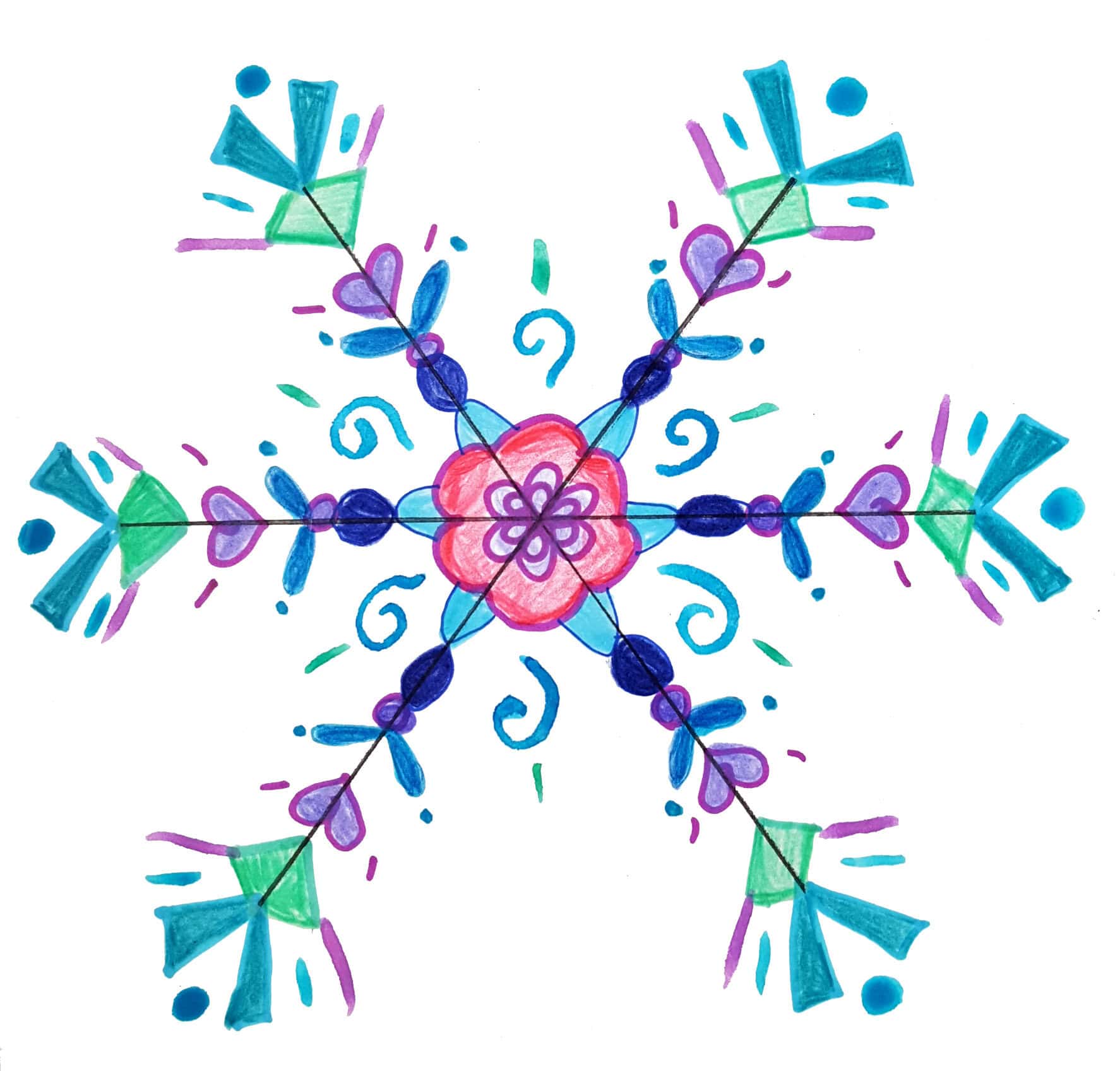 Snowflake Template: Easy to Draw!