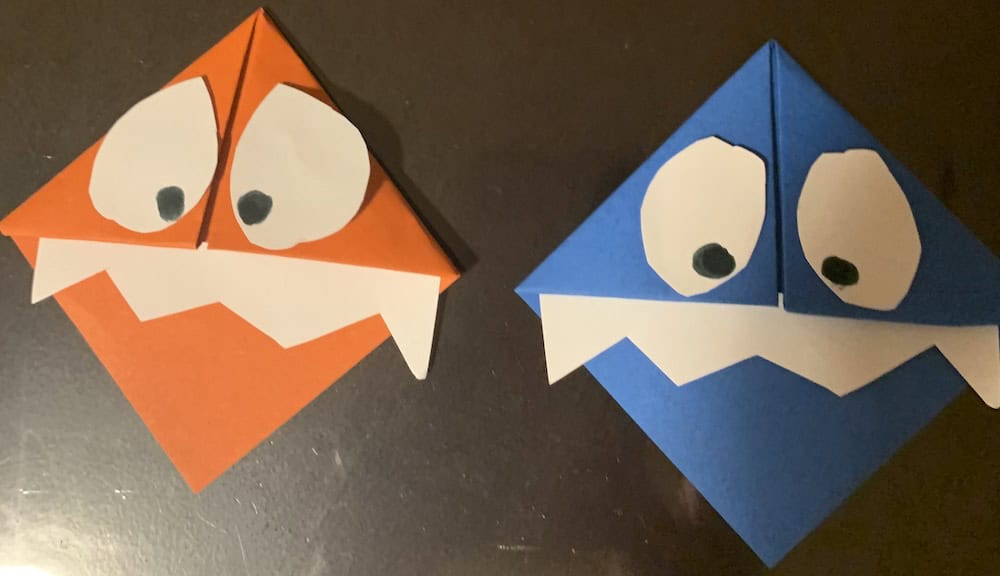 monster origami bookmark