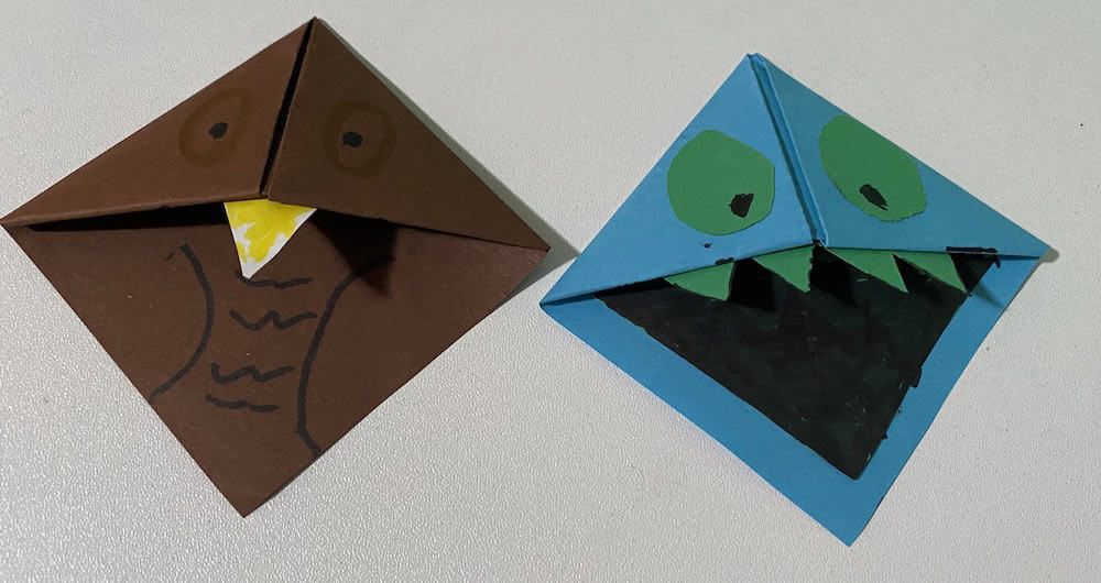 monster origami bookmark