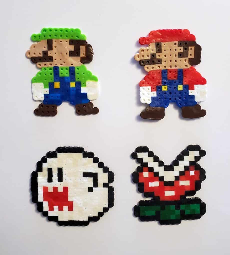 Perler Beads- Mario and Among Us